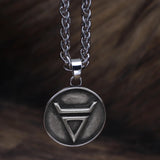 Stainless Steel Slavs Veles Amulet with Valknut Gift Bag