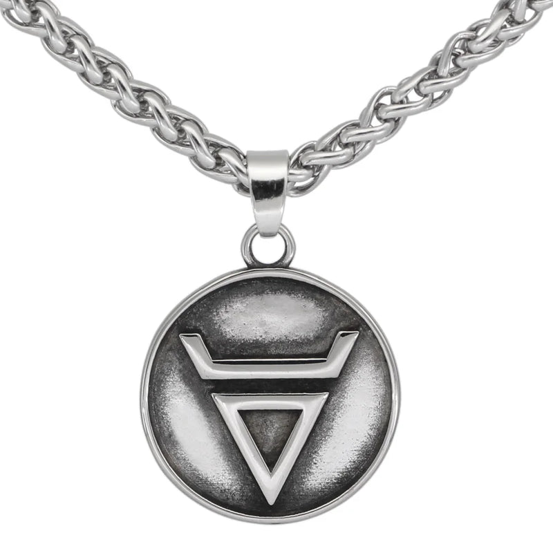 Stainless Steel Slavs Veles Amulet with Valknut Gift Bag