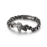 Men's Stainless Steel Retro Skull Bracelet