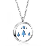 Stainless Steel Star Tree Aromatherapy Essential Oil Perfume Pendant Necklace
