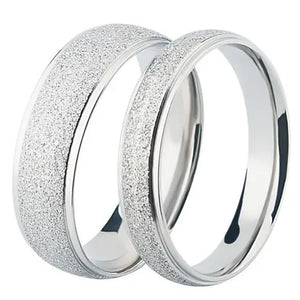 Matte Stainless Steel Couple Rings