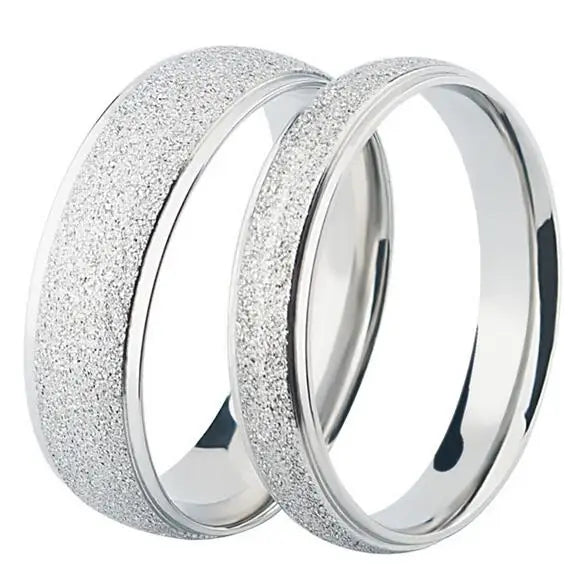 Matte Stainless Steel Couple Rings