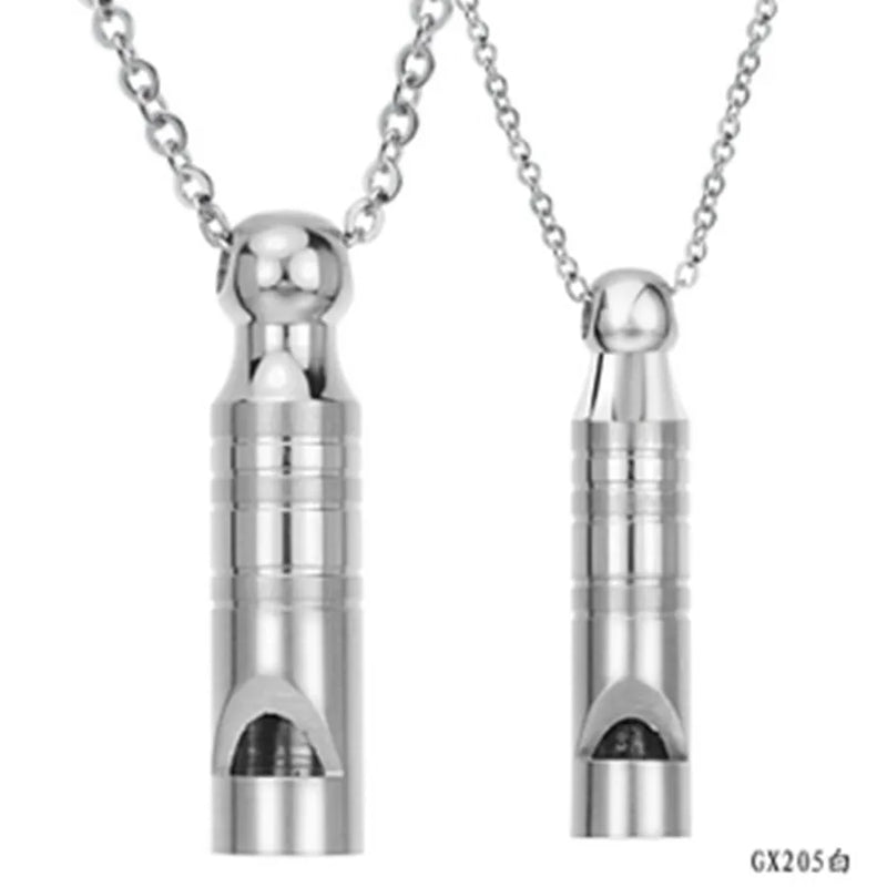Stainless Steel Whistle Couple Necklace Pendant