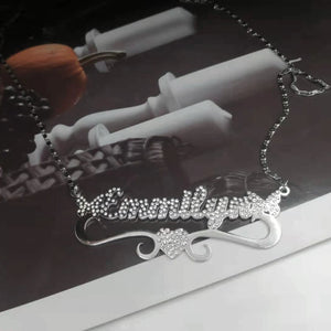 Stainless Steel Name Necklaces Butterfly Pendant Letters Personalized