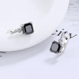 925 Silver Crystal Gemstone Hoop Earrings For Women Jewelry Gift