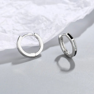 925 Silver Crystal Hoop Earrings Classic Jewelry