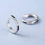 925 Silver Crystal Hoop Earrings Classic Jewelry