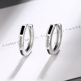 925 Silver Crystal Hoop Earrings Classic Jewelry