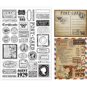 Postmark Postcard Clear Stamps for DIY Scrapbooking Big Size