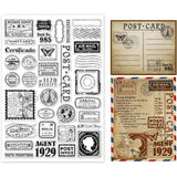 Postmark Postcard Clear Stamps for DIY Scrapbooking Big Size