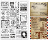 Postmark Postcard Clear Stamps for DIY Scrapbooking Big Size