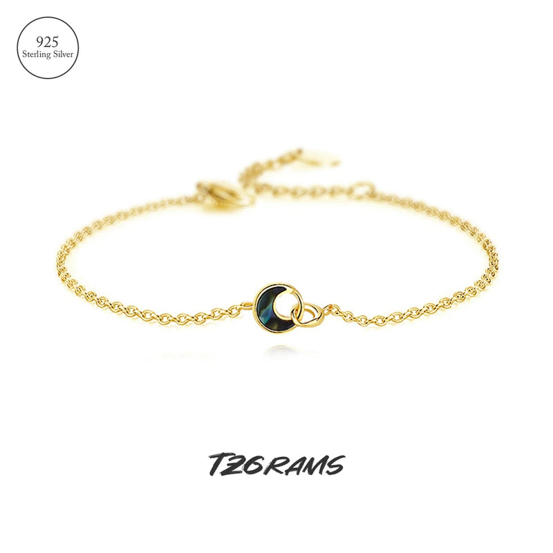 925 Abalone Shell Retro Bracelet Girl Fine Jewelry