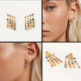 925 Earrings Simulated Diamond Drop Dangle Charms Jewelry Gift