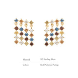 925 Earrings Simulated Diamond Drop Dangle Charms Jewelry Gift