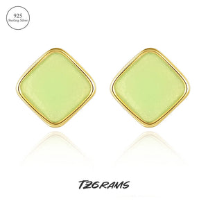 925 Stamped Square Earrings Smooth Banquet Fine Jewelry Gift
