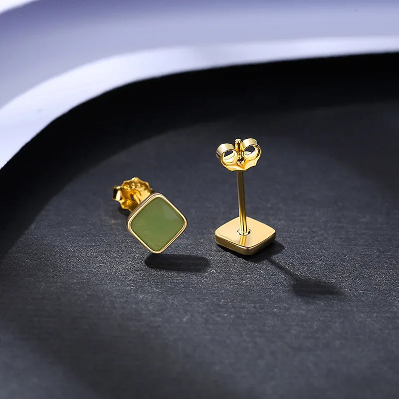 925 Stamped Square Earrings Smooth Banquet Fine Jewelry Gift