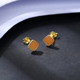 925 Stamped Square Earrings Smooth Banquet Fine Jewelry Gift