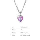 925 Silver Girl Heart Necklace Zircon Personalized Birthday Jewelry