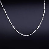 925 Sterling Silver Ingot Chain Necklace Women Jewelry Girls