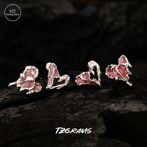 925 Vintage Asymmetric Heart Earrings - Wedding Accessories