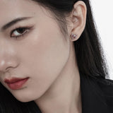 925 Vintage Asymmetric Heart Earrings - Wedding Accessories