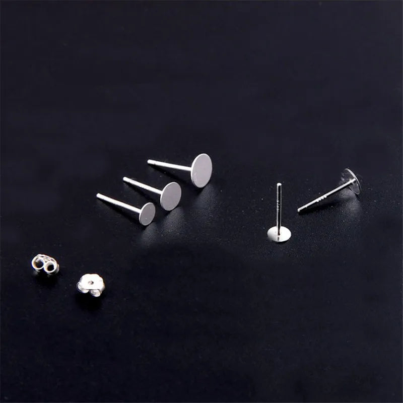 S925 Sterling Silver Ear Pins DIY Jewelry Accessories