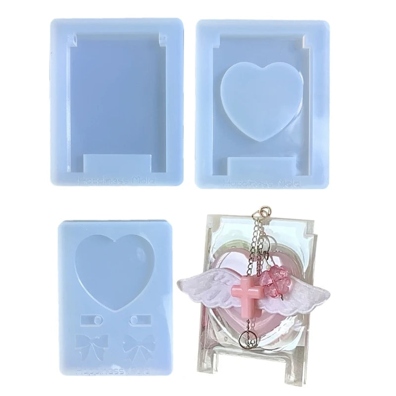 Heart Keychain Pendant Resin Mold Kit DIY Jewelry Casting Mold