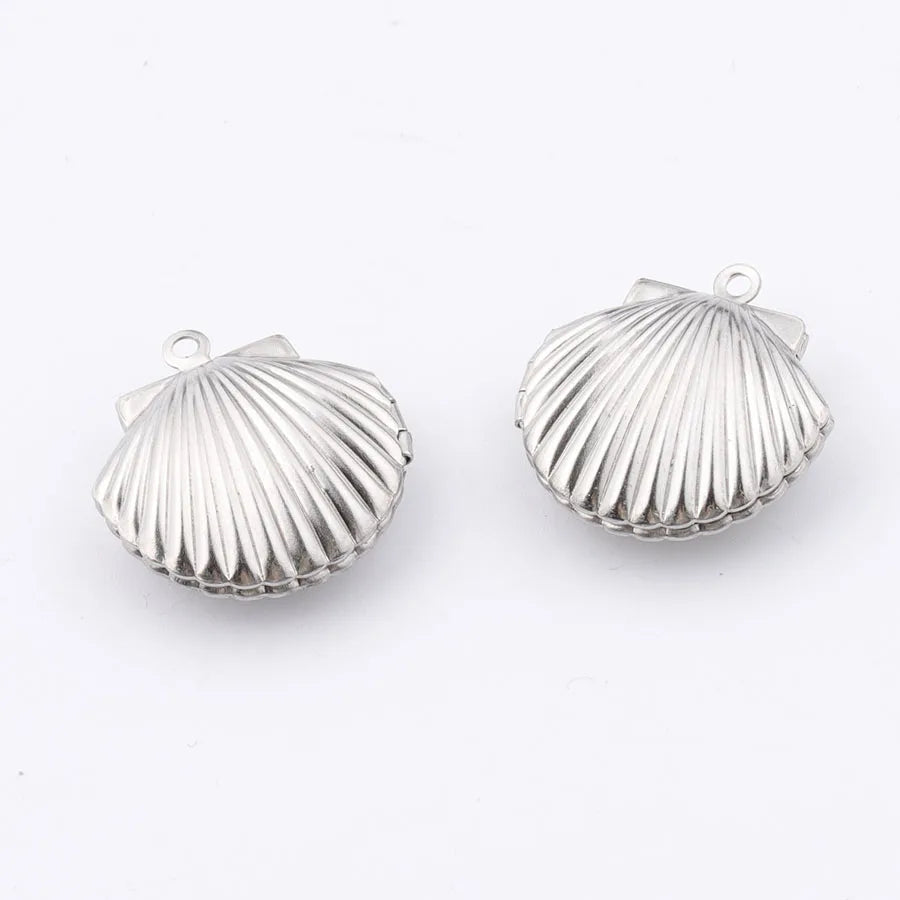 Vintage Sea Shell Album Box Pendant Locket Charms 20Pcs