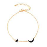 Golden Bohemian Star And Moon Anklet Bracelet Women