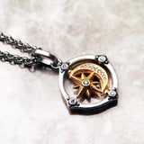 Star And Moon Pendant Link Chain Necklace 925 Silver Lucky Gift