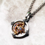 Star And Moon Pendant Link Chain Necklace 925 Silver Lucky Gift