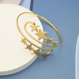Star Arm Cuff Bracelet Bangle Upper Arm Cuff Adjustable Open Armlet Jewelry