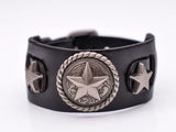 Metal Studded Punk Wide Leather Bracelet Cuff Bangle