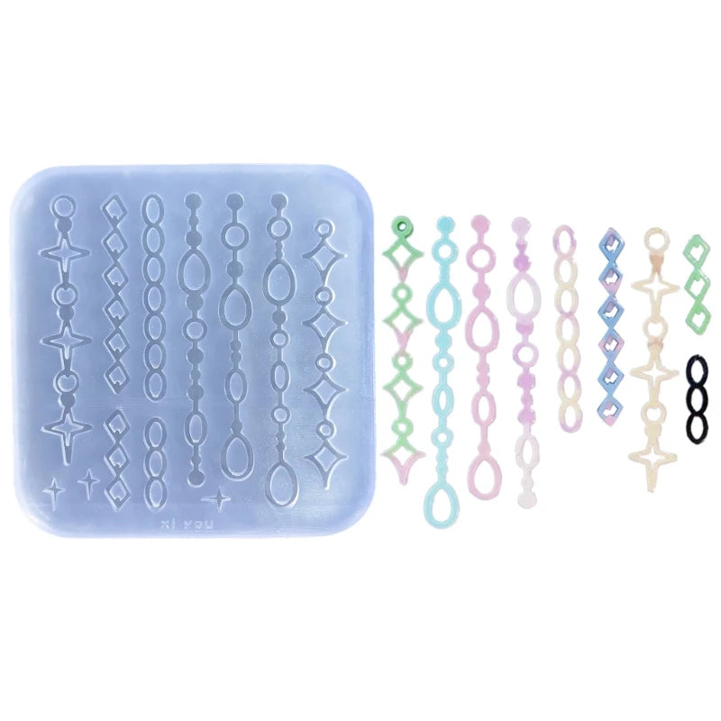 Star Chain Silicone Mold Hollow Epoxy Shaker Fillings