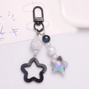 Star Charm Keychain Girls Backpack Charm Headphone Case Accessorie Car Keyring