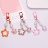 Star Charm Keychain Girls Backpack Charm Headphone Case Accessorie Car Keyring
