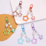 Star Charm Keychain Girls Backpack Charm Headphone Case Accessorie Car Keyring