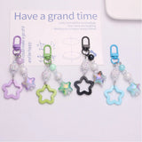 Star Charm Keychain Girls Backpack Charm Headphone Case Accessorie Car Keyring