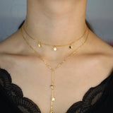 925 Silver Star Charm Double Chain Necklace for Women