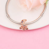 Silver Star & Crescent Moon Charm Beads DIY Jewelry Bracelet Women