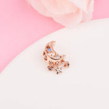 Silver Star & Crescent Moon Charm Beads DIY Jewelry Bracelet Women