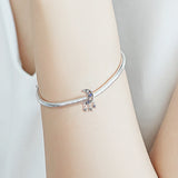 Star Crescent Moon Charm DIY Silver Beads For Bracelets