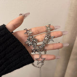 Star Dangle Choker Necklace Y2k Charm Clavicle Chain for Women Girls