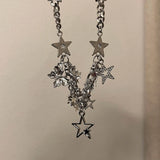 Star Dangle Choker Necklace Y2k Charm Clavicle Chain for Women Girls