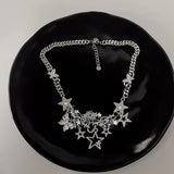 Star Dangle Choker Necklace Y2k Charm Clavicle Chain for Women Girls