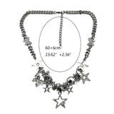 Star Dangle Choker Necklace Y2k Charm Clavicle Chain for Women Girls