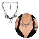 Star Dangle Choker Necklace Y2k Charm Clavicle Chain for Women Girls