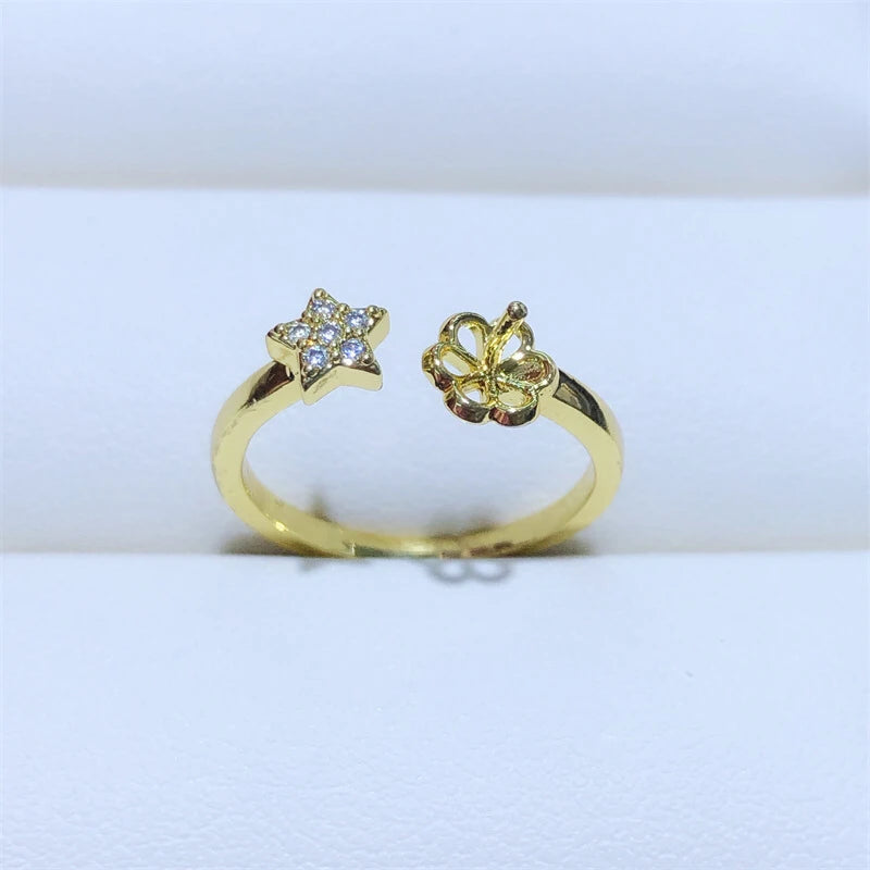 Adjustable Star Ring Base Mounting for Crystals, Pearls
