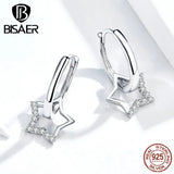925 Silver Luminous Zircon Star Stud Earrings For Women