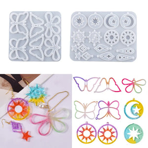 Star Earrings Crystal Epoxy Resin Silicone Mold DIY Casting Tools